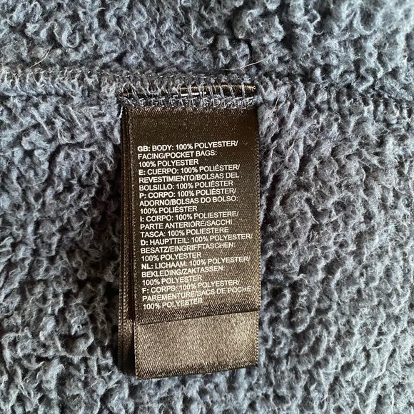 North Face Womens Campshire Pullover Sweater Size L Sherpa Cowl Neck Navy Warm - Picture 5 of 5